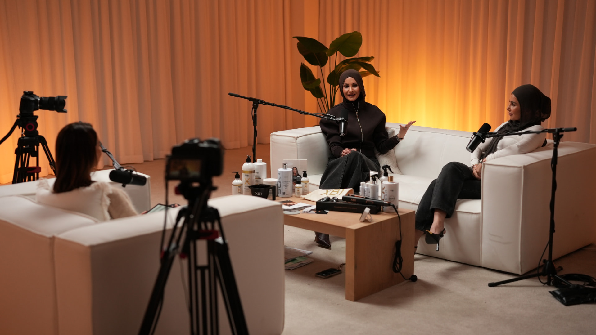 Product interview set up with multi camera coverage in the studio